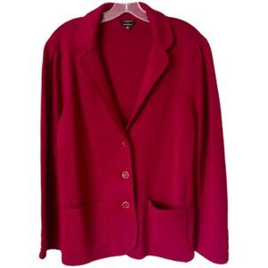 Talbots Raspberry Red Knit Blazer Jacket